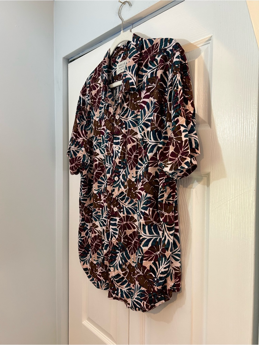 Thread Wave Tropical Button Up Shirt Mens Large Rayon Hawaiian Camp